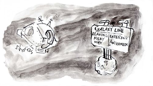 Galaxy line - leaving Milky Way - entering Andromeda