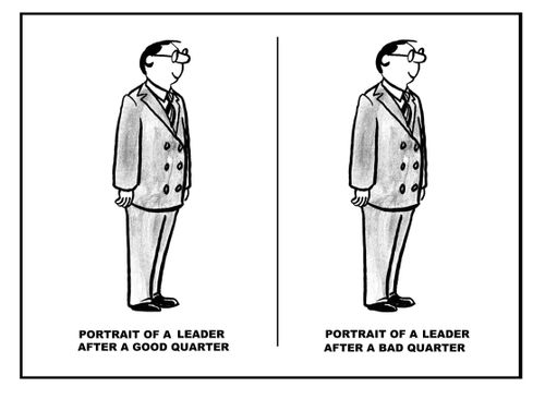 Portrait of a leader - after a good quarter and after a bad quarter.