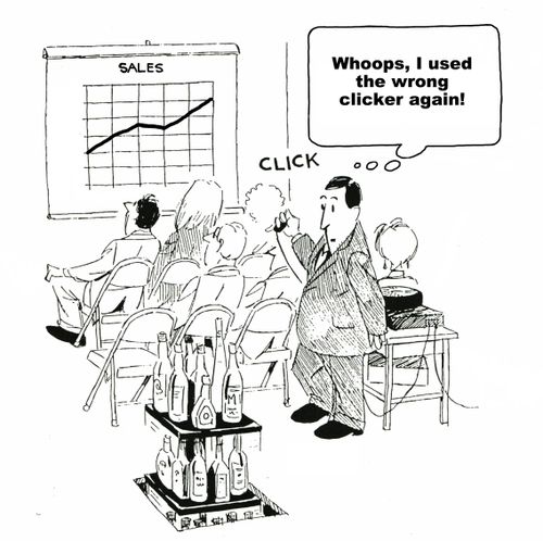 'Whoops, I used the wrong clicker again!'