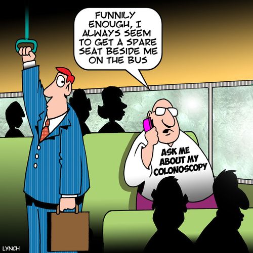 'Funnily enough, I always seem to get a spare seat beside me on the bus.'
