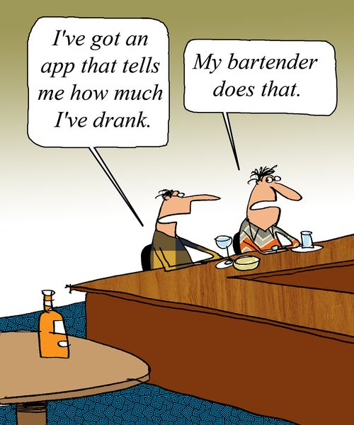 "I've got an app that tells me how much I've drank." 