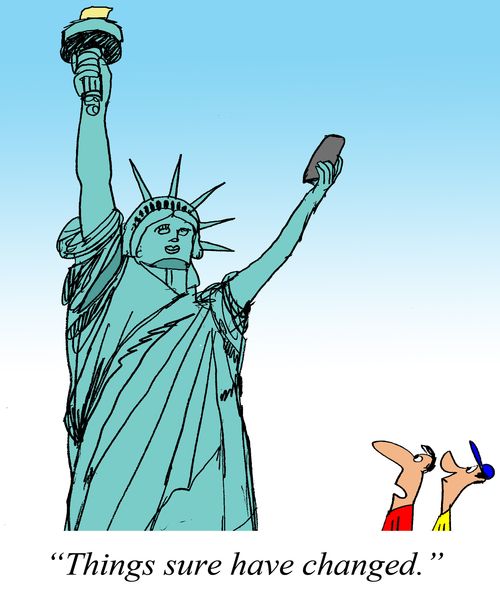 Statue of Liberty Taking a Selfie