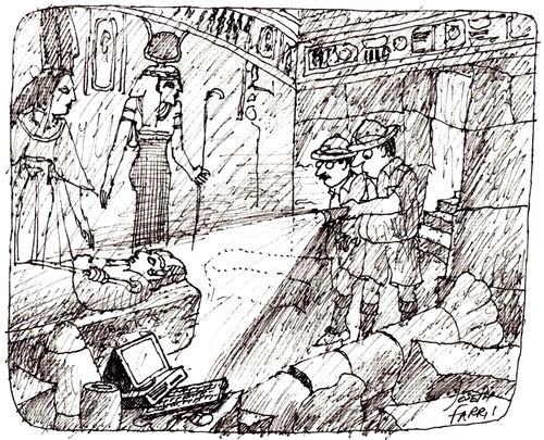Egyptologists see computer in tomb.