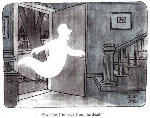 "Sweetie, I'm back from the dead!"