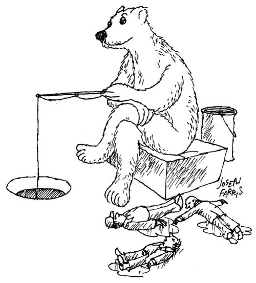 Bear fishing for people.