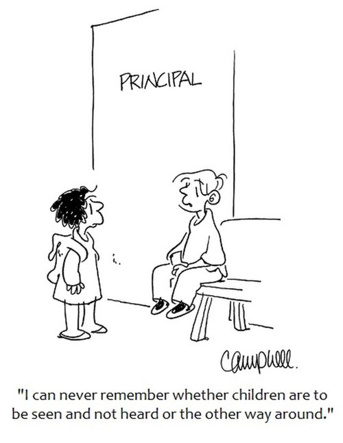 "I can never remember whether children are to be seen and not heard or the other way around."