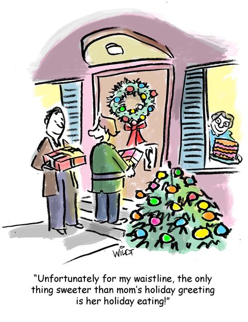 "Unfortunately for my waistline, the only thing sweeter than mom's holiday greeting is her holiday eating!"