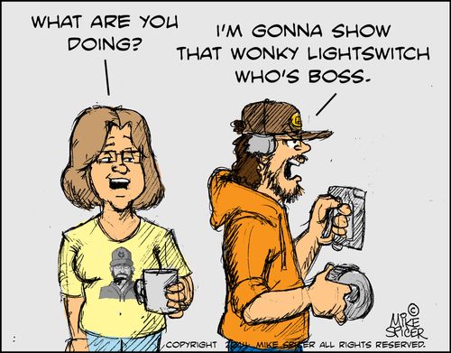 'I'm going to show that wonky light switch who's boss.'