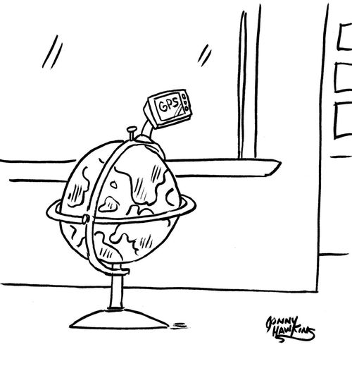 Globe has GPS attached