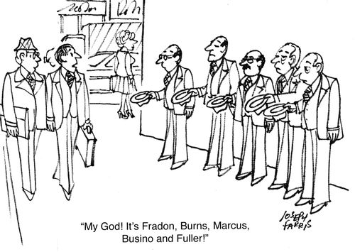 'My God! It's Fradon, Burns, Marcus, Busino and Fuller!'