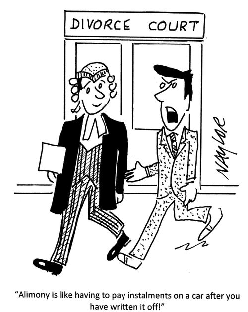 'Alimony is like having to pay instalments on a car after you have written it off!'
