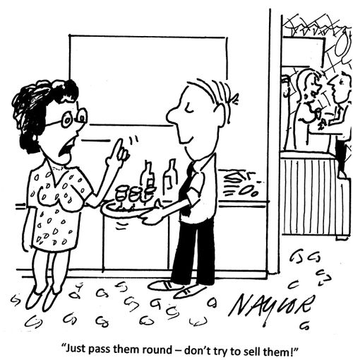 'Just pass them round - don't try to sell them!'