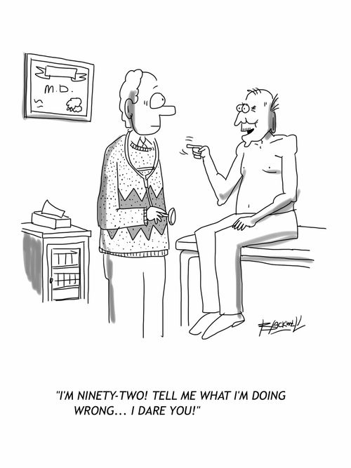 'I'm ninety-two! Tell me what I'm doing wrong... I dare you!"