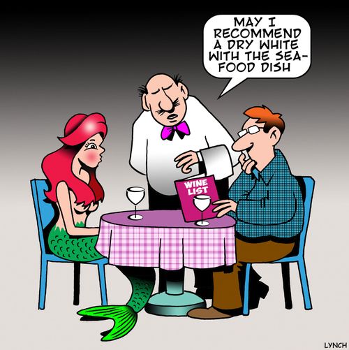 'May I recommend a dry white with the seafood dish.'