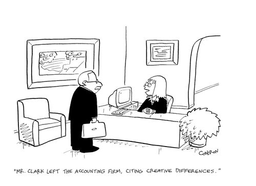 "Mr. Clark left the accounting firm, citing creative differences."