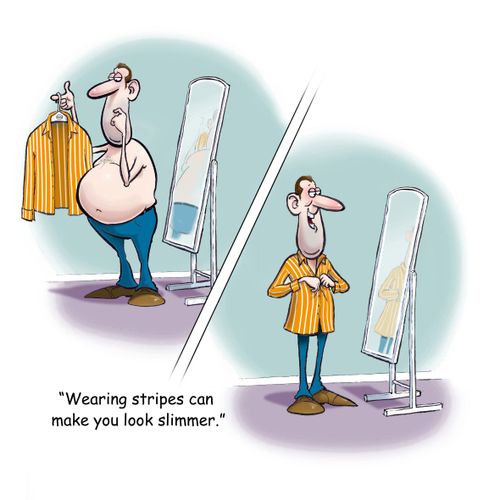 'Wearing stripes can make you look slimmer.'