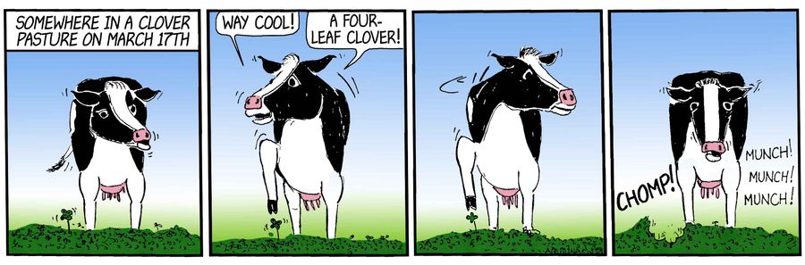 Somewhere in a clover pasture on March 17th...
