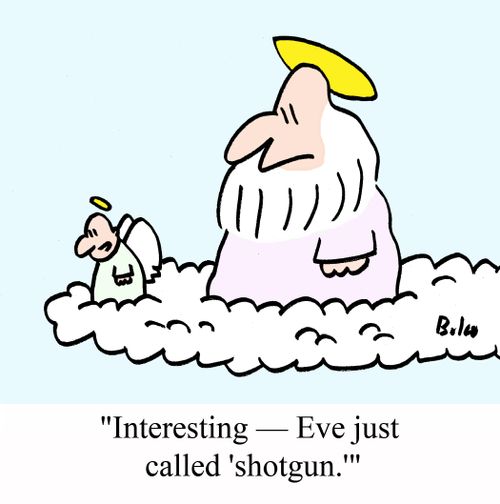 "Interesting - Eve just called 'shotgun.'"
