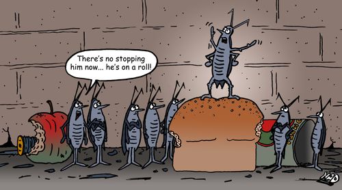 "There's no stopping him now... he's on a roll!"