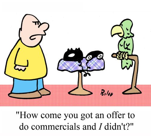 "How come you got an offer to do commercials and I didn't?"
