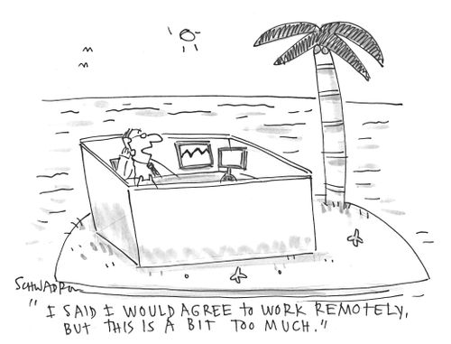 'I said I would agree to work remotely, but this is a bit too much.'