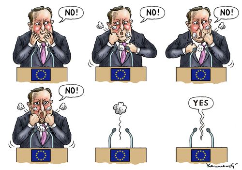 Angry David Cameron