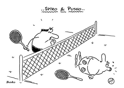 Spiro & Pusho play tennis