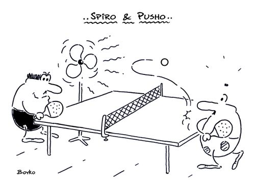 Spiro & Pusho plays table tennis