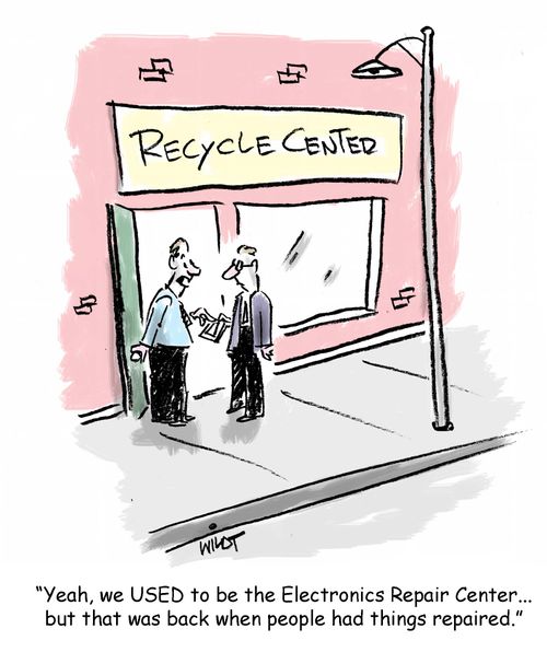 "Yeah, we USED to be the Electronics Repair Center...but that was back when people had things repaired."
