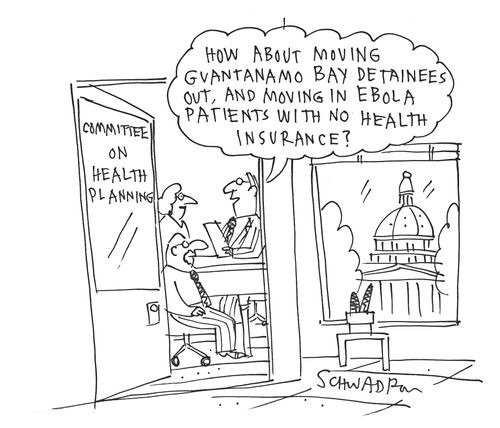 'How about moving Guantanamo Bay detainees out, and moving in Bola patients with no health insurance?'
