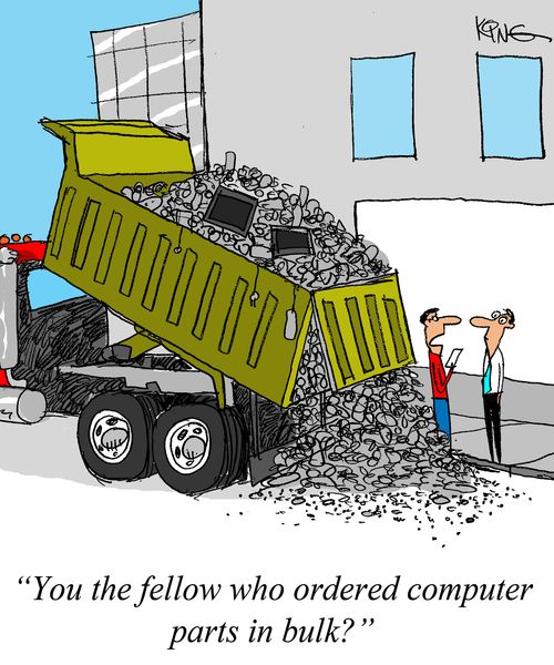 "You the fellow who ordered computer parts in bulk?"