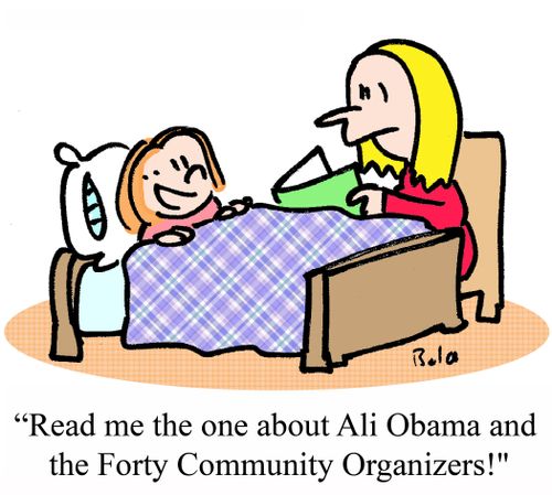 "Read me the one about Ali Obama and the Forty Community Organizers."