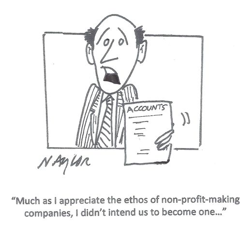 'Much as I appreciate the ethos of non-profit-making companies, I didn't intend us to become one...'