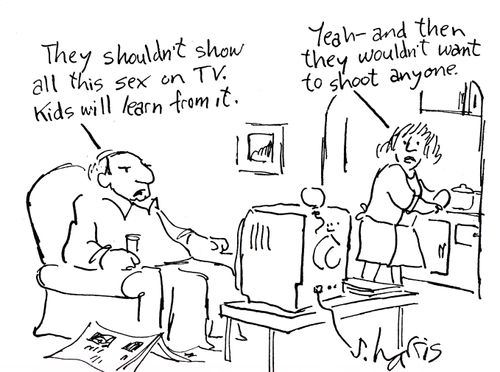 "They shouldn't show all this sex on TV.  Kids will learn from it. "
