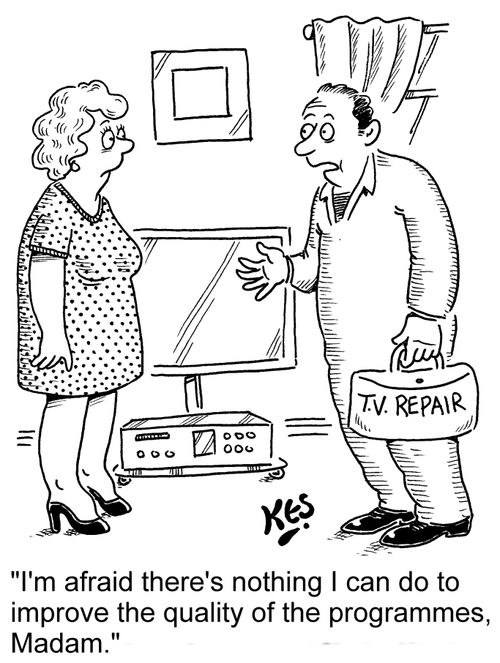 "I'm afraid there's nothing I can do to improve the quality of the programmes, Madam."
