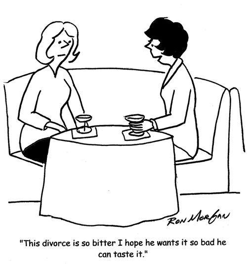 'This divorce is so bitter I hope he wants it so bad he can taste it.'