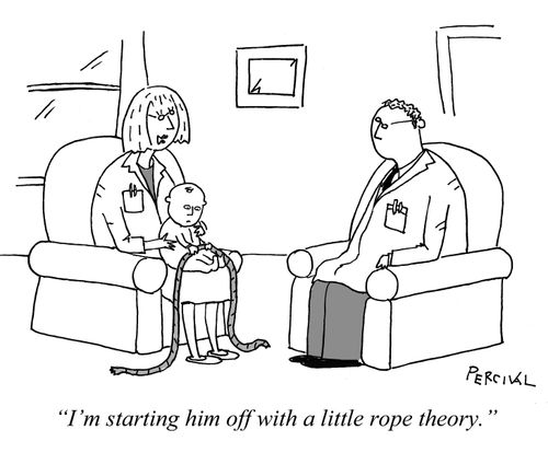 "I'm starting him off with a little rope theory."