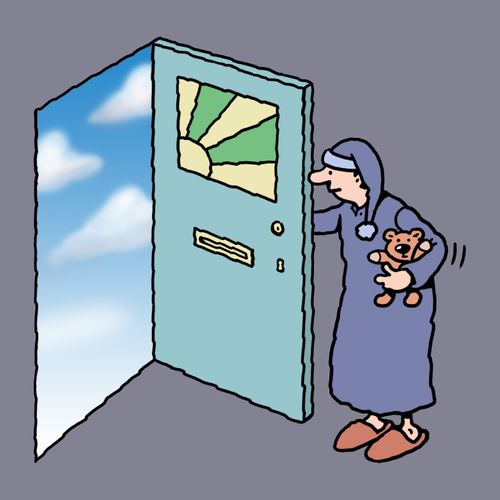 Man opens front door to find he's up in clouds.