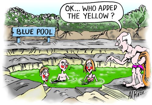 "Ok. . . who added the yellow?"