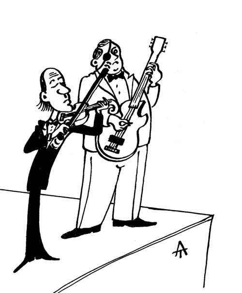 Musician with eyepatch