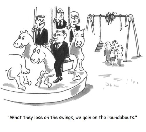"What they lose on the swings we gain on the roundabouts."