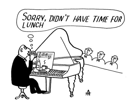 'Sorry, didn't have time for lunch.'