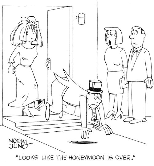 "Looks like the honeymoon is over."