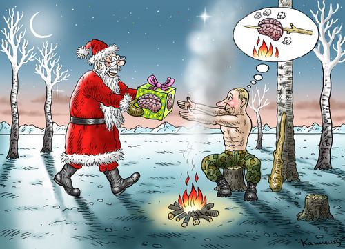 Putin gets a brain from Santa Claus
