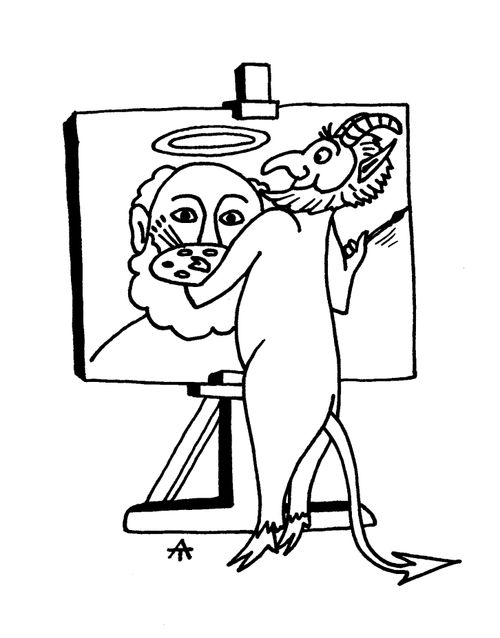 Devil paints God.