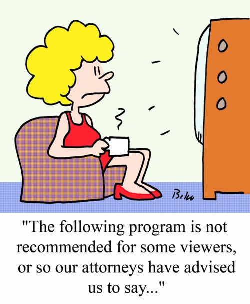 "The following problem is not recommended for some viewers, or so our attorneys have advised us to say..."