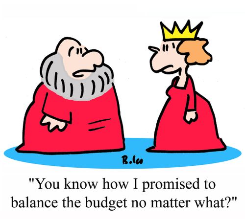 "You know how I promised to balance the budget no matter what?"
