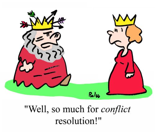 "Well, so much for conflict resolution!"