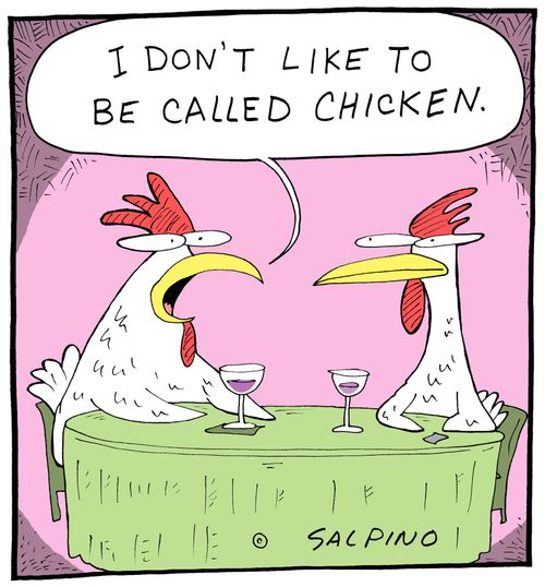 'I don't like to be called chicken.'