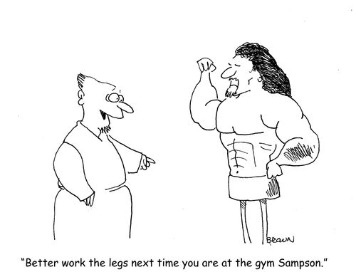 "Better work the legs next time you are at the gym Sampson."